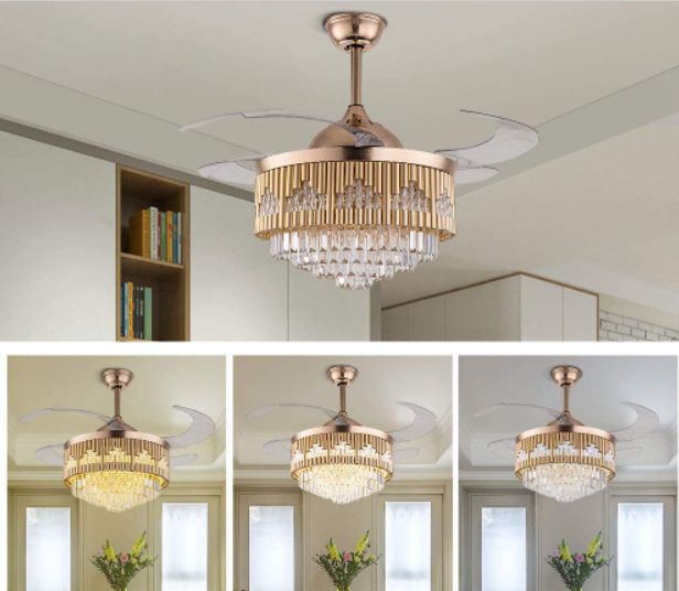 OLTAO CRYSTAL CEILING FAN CHANDELIER