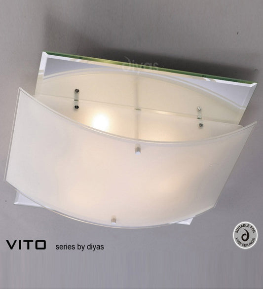 Diyas Vito Three Light Polished Chrome Flush Fitting - Stello Light Studio