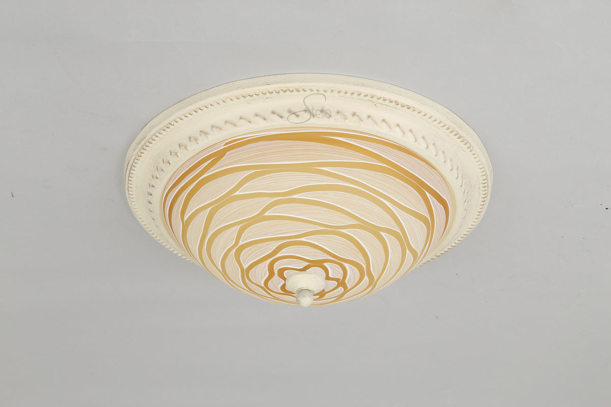 VALLY Beige Flush Mount - 3 Lights - Stello Light Studio