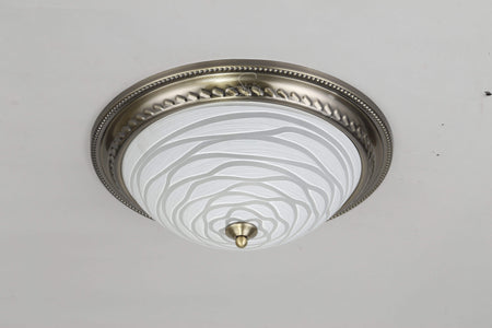 VALLY Antique Brass Flush Mount - 2 Lights - Stello Light Studio