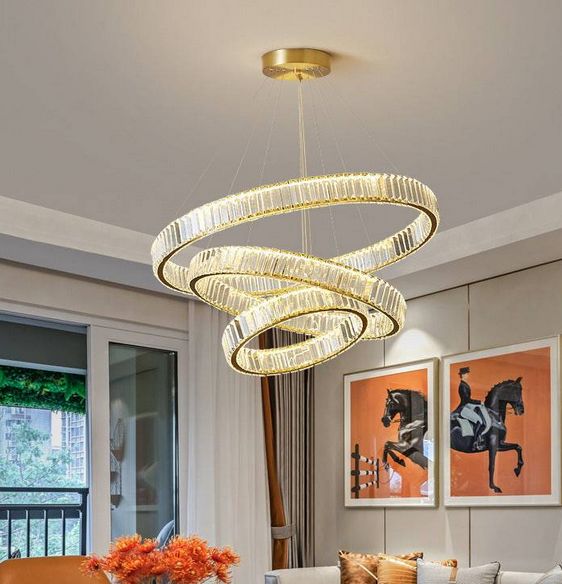 CRYSTAL  3 RINGS CHANDELIER