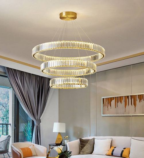 CRYSTAL  3 RINGS CHANDELIER