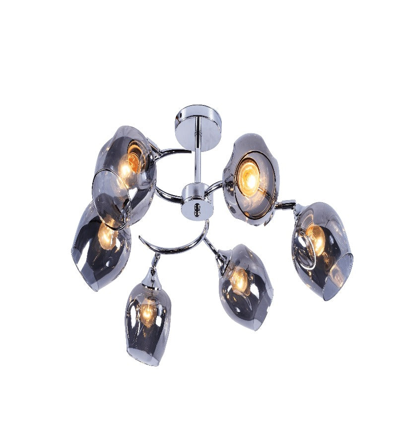 MAGRO Chrome Ceiling Chandelier - 6 Lights - Stello Light Studio
