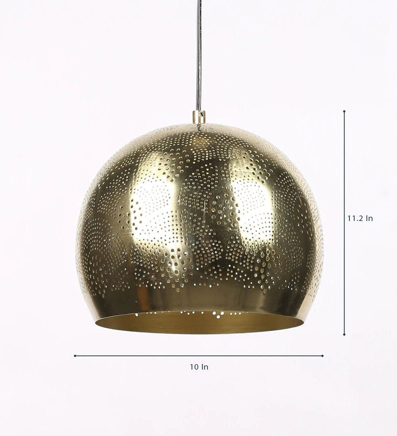 Acorn Antique Brass Metal Hanging Light - Stello Light Studio