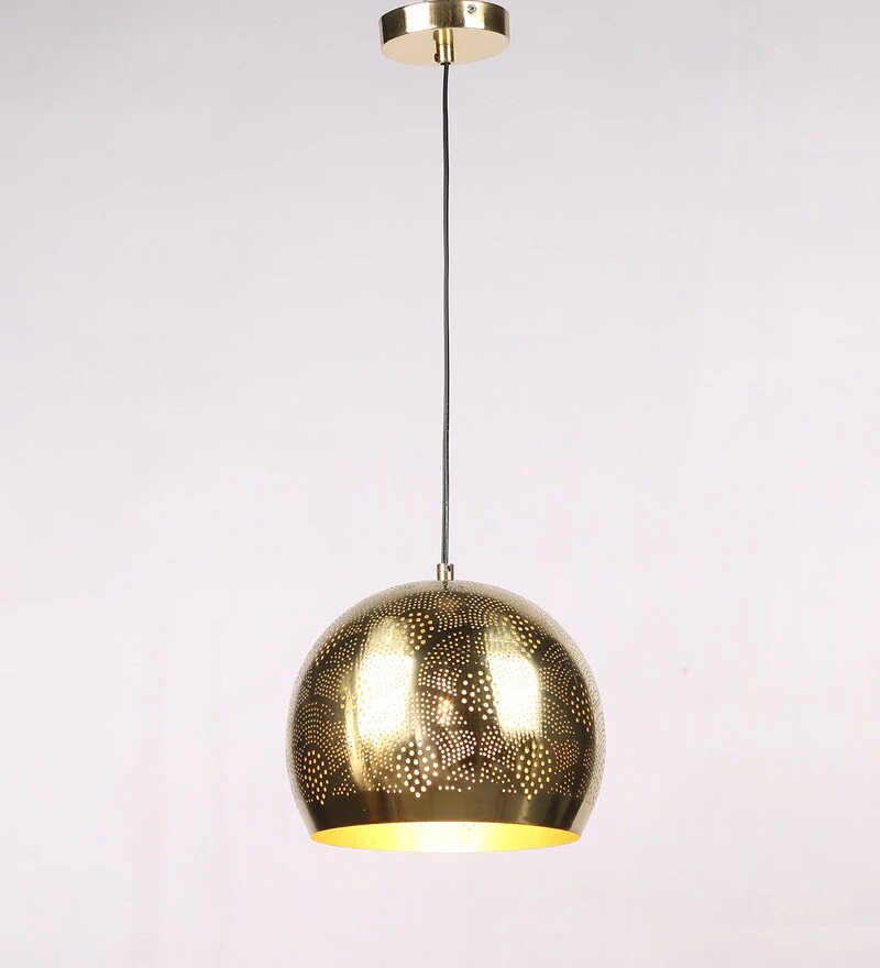 Acorn Antique Brass Metal Hanging Light - Stello Light Studio