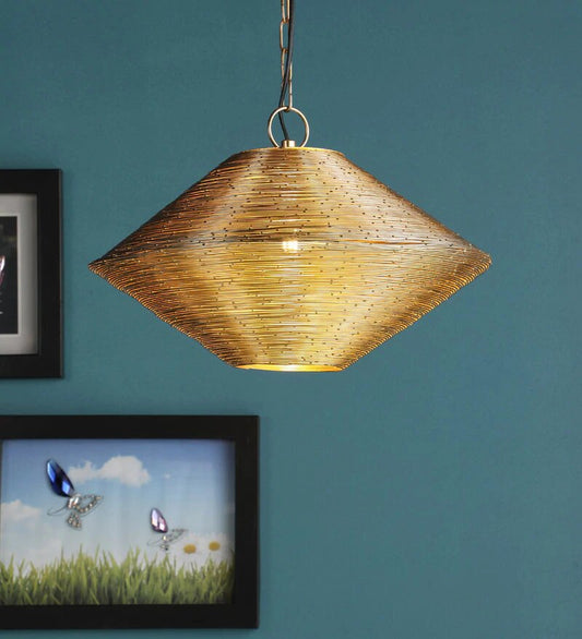 Acorn Antique Brass Metal Hanging Light (SS1483) - Stello Light Studio