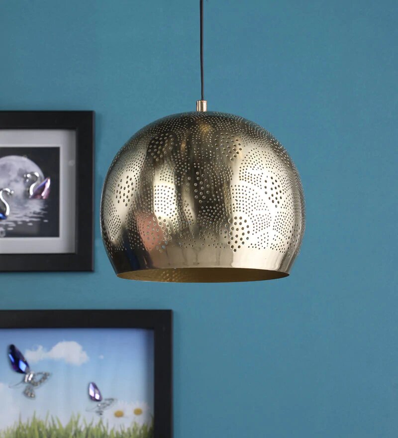 Acorn Antique Brass Metal Hanging Light - Stello Light Studio