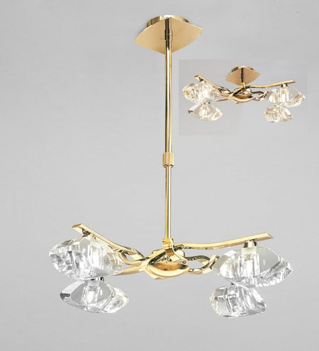 ALFA TELESCOPIC PENDANT 4 LIGHT ANTIQUE BRASS - Stello Light Studio
