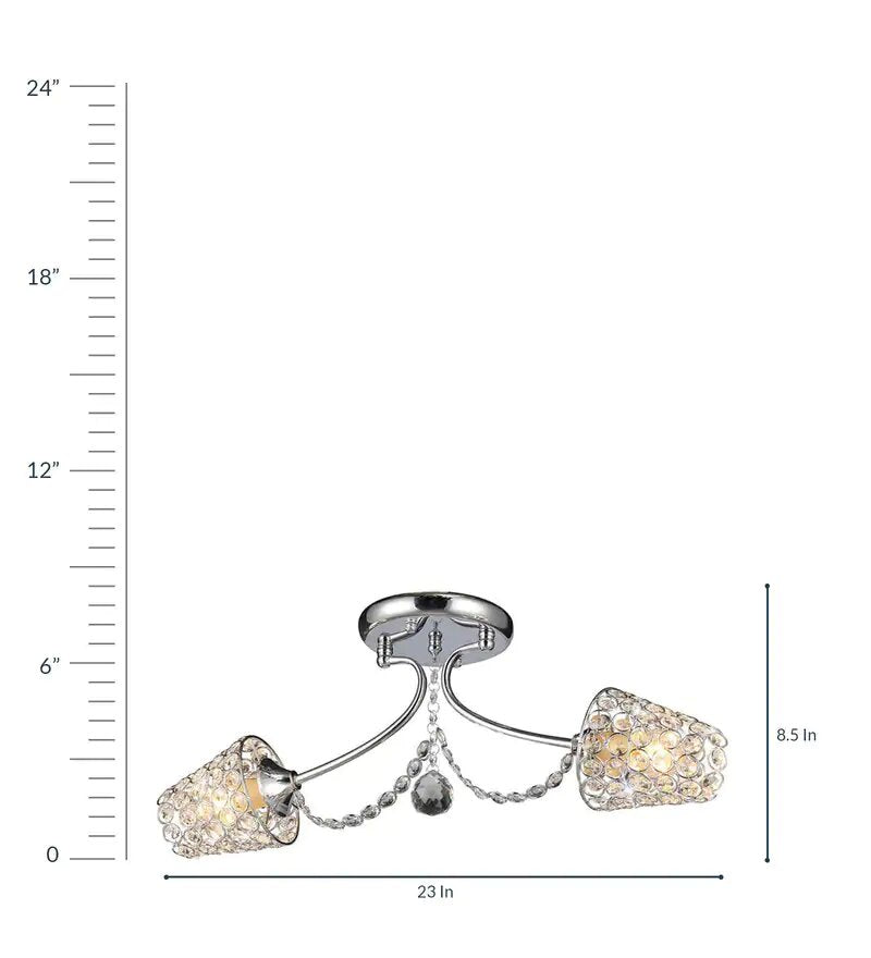 CASTER Chrome Ceiling Light - 2 Lights - Stello Light Studio