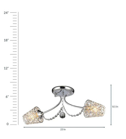 CASTER Chrome Ceiling Light - 2 Lights - Stello Light Studio
