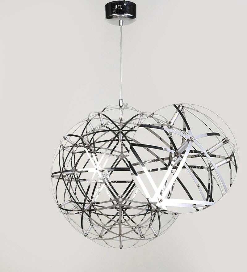 Doblar Chrome Metal Chandelier - Large