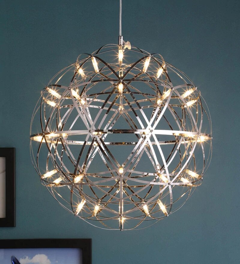 Doblar Chrome Metal Chandelier - Large
