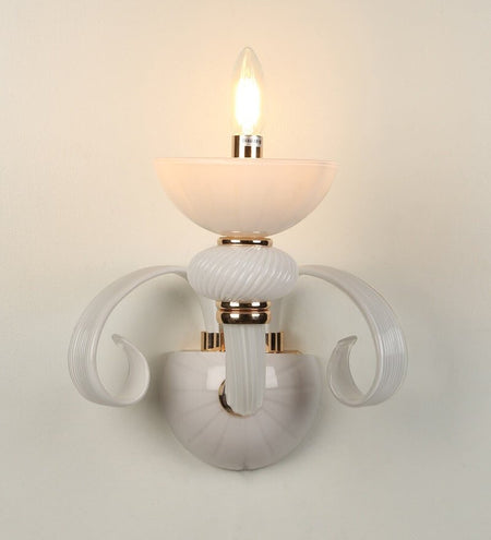 Flor White Glass Wall Light - Stello Light Studio