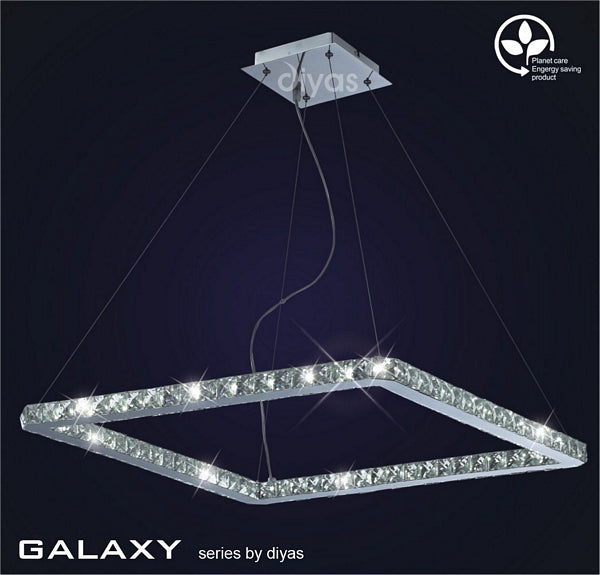 Diyas Galaxy Square Polished Chrome/Crystal - Stello Light Studio