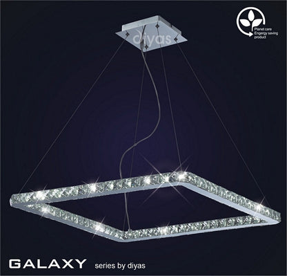 Diyas Galaxy Square Polished Chrome/Crystal - Stello Light Studio