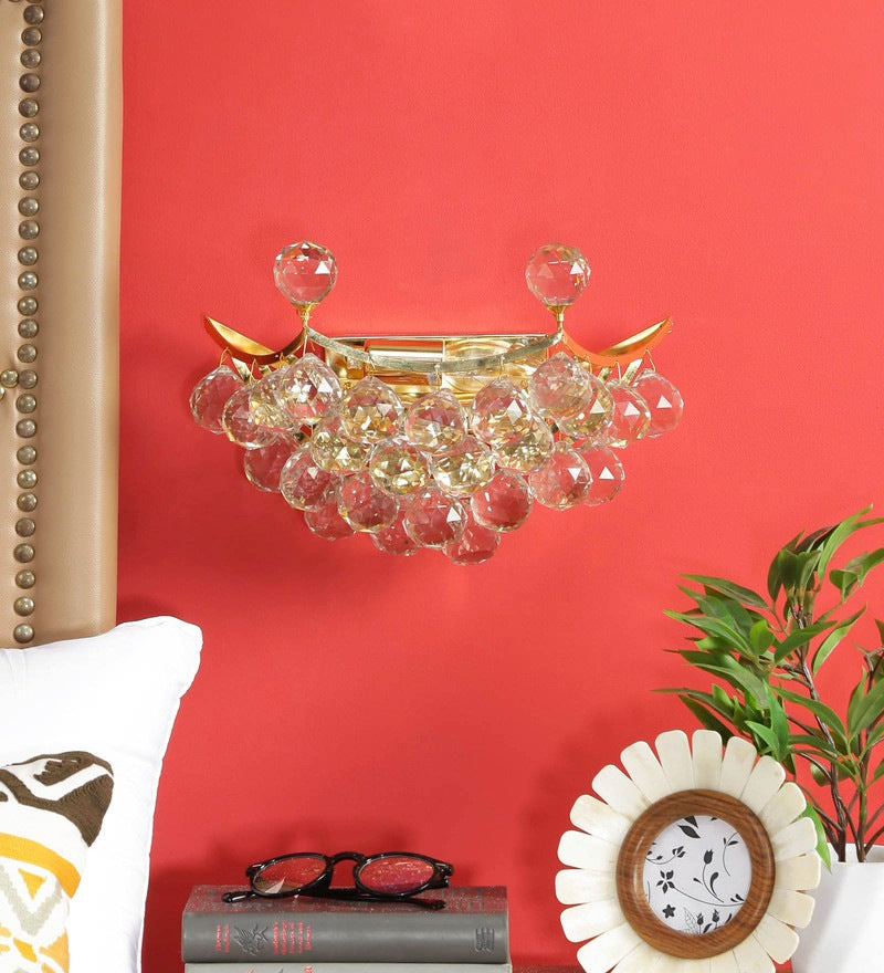 ATTRI Gold Metal and Glass Wall Light - 2 Lights - Stello Light Studio