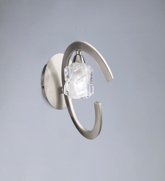 ICE WALL LIGHT 1 LIGHT SATIN NICKEL - Stello Light Studio