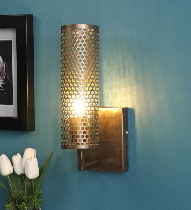 Mullan Antique Brass Metal Wall Light - Stello Light Studio