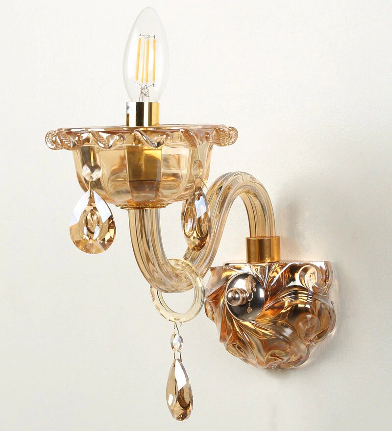 Palacio Gold Glass and Crystal Wall Light - Stello Light Studio
