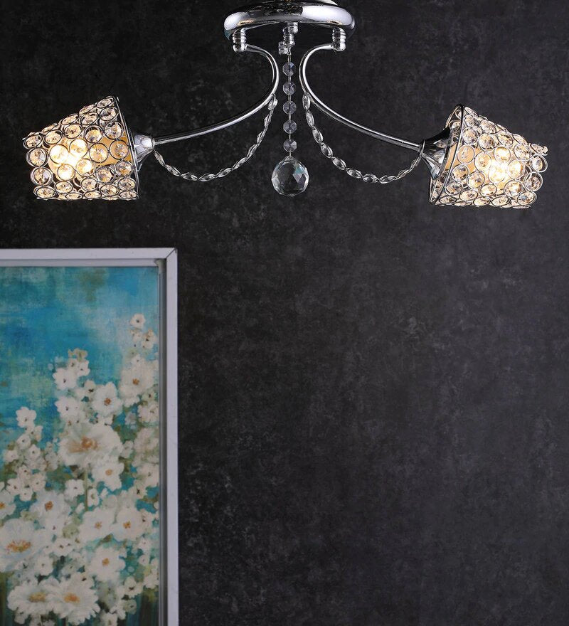 CASTER Chrome Ceiling Light - 2 Lights - Stello Light Studio