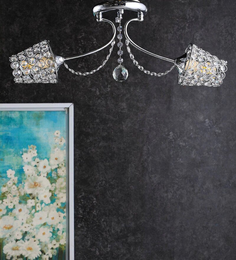 CASTER Chrome Ceiling Light - 2 Lights - Stello Light Studio