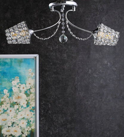 CASTER Chrome Ceiling Light - 2 Lights - Stello Light Studio