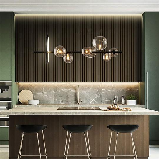 BLACK BUBBLE LED CHANDELIER