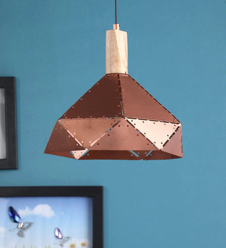 Wicker Antique Gold Metal Hanging Light - Stello Light Studio