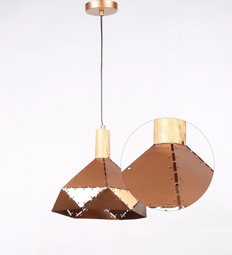 Wicker Antique Gold Metal Hanging Light - Stello Light Studio
